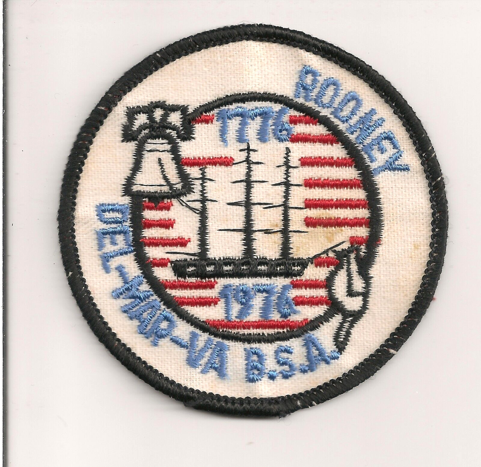 1976 RODNEY SCOUT RESERVATION  TWILL CAMP PATCH  DEL-MAR-VA CAMP BSA