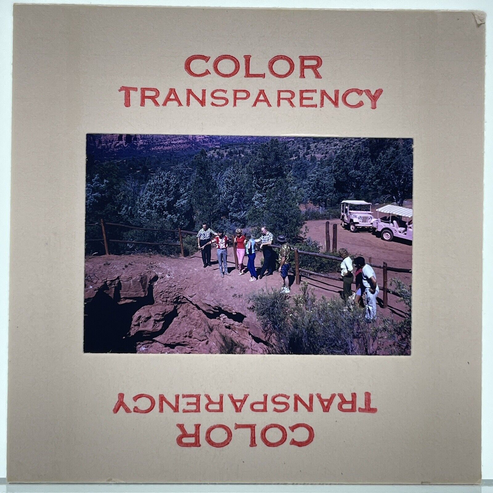 35mm Slide 1960s Sedona Arizona Don Pratt Pink Jeep Tours Vintage 60s #6