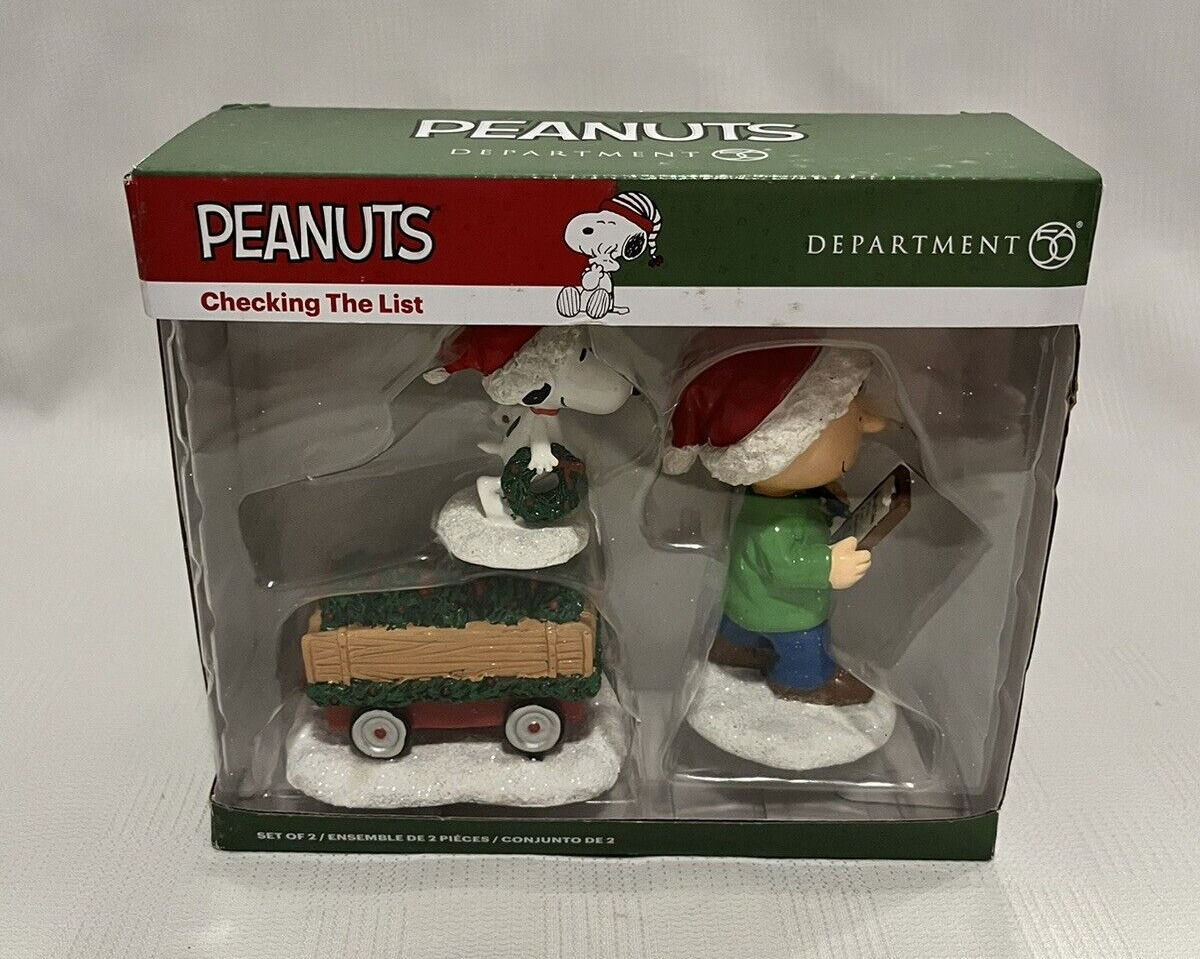 Department 56 Peanuts Checking The List Figure Charlie Brown & Snoopy New in Box