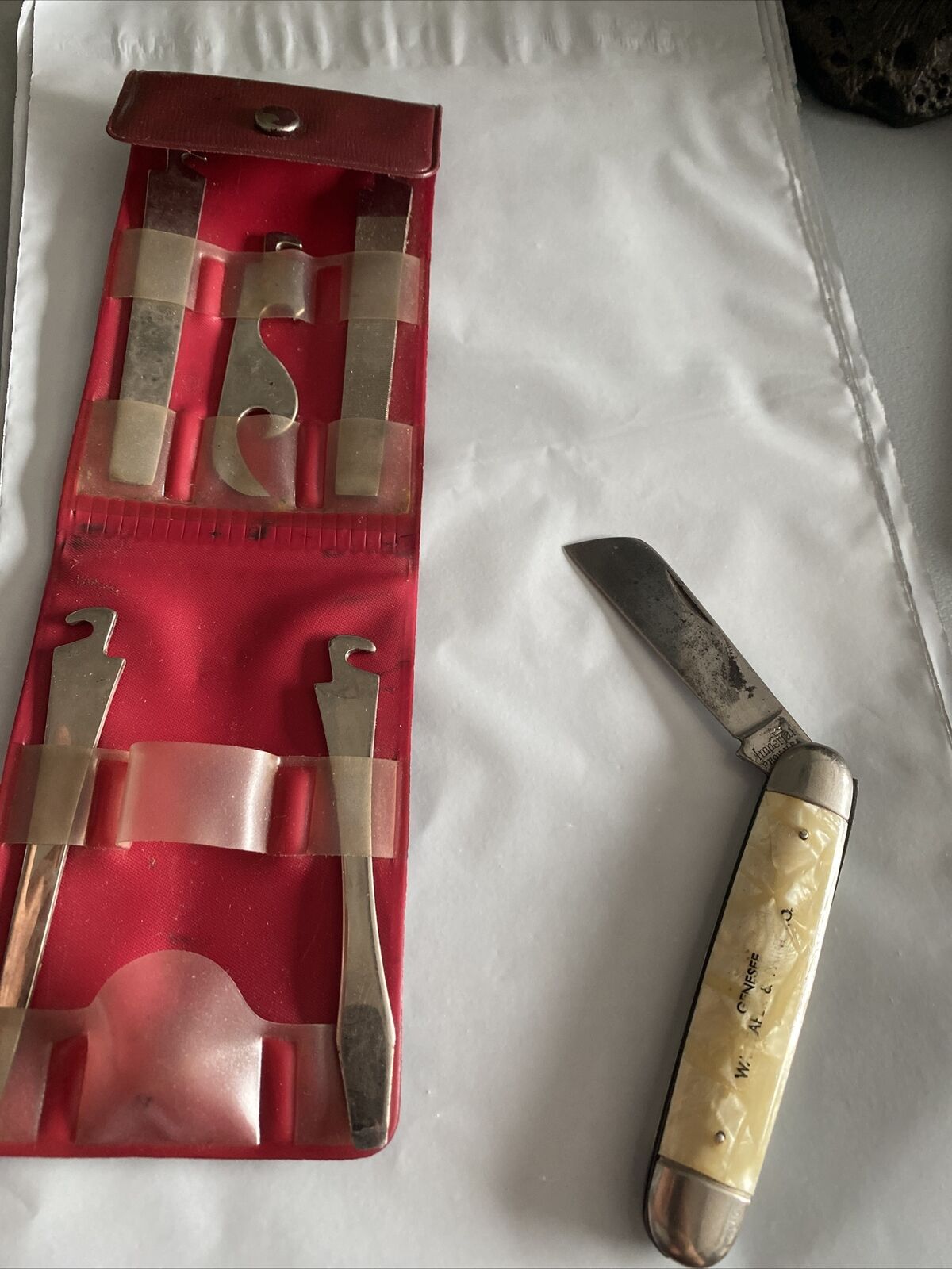 Vtg pearl Imperial Prov 5 multi tool Folding Pocket Knife,  USA 🇺🇸