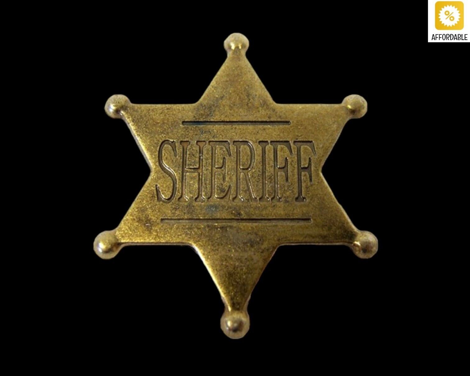 Classic Old West Gold Badge Of Sheriff Replica Aluminium Great For Collectors