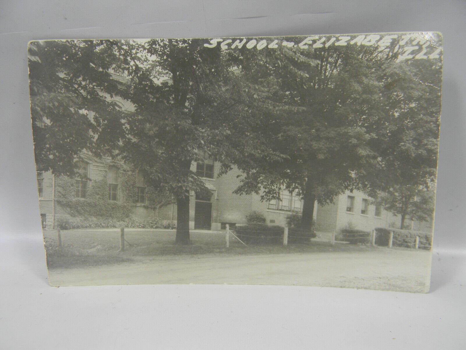 Vintage RPPC Elizabeth Illinois School  - P45