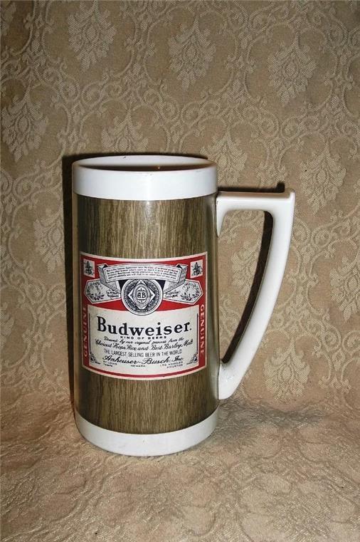 VINTAGE BUDWEISER BEER WEST BEND THERMO SERV THERMAL COFFEE MUG BUD DRINK CUP NR