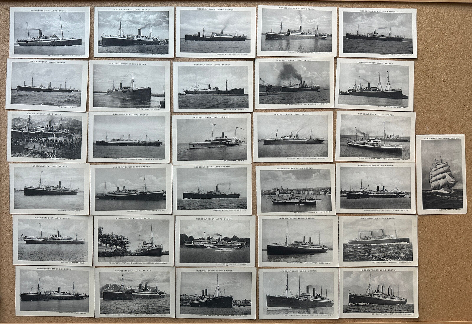 31 NORDDEUTSCHER LLOYD BREMEN SHIPS ca1920s Postcards GREAT LOT Many Rare Ones
