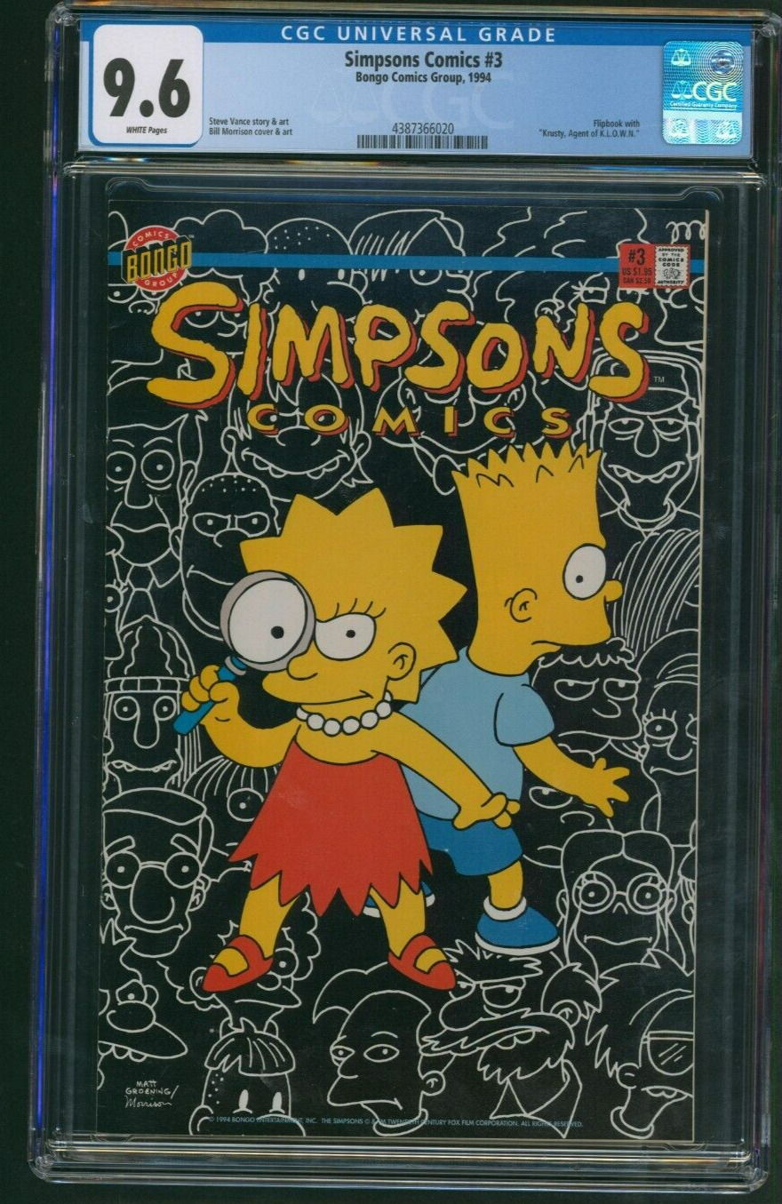 Simpsons Comics #3 CGC 9.6 Bongo Comics 1994