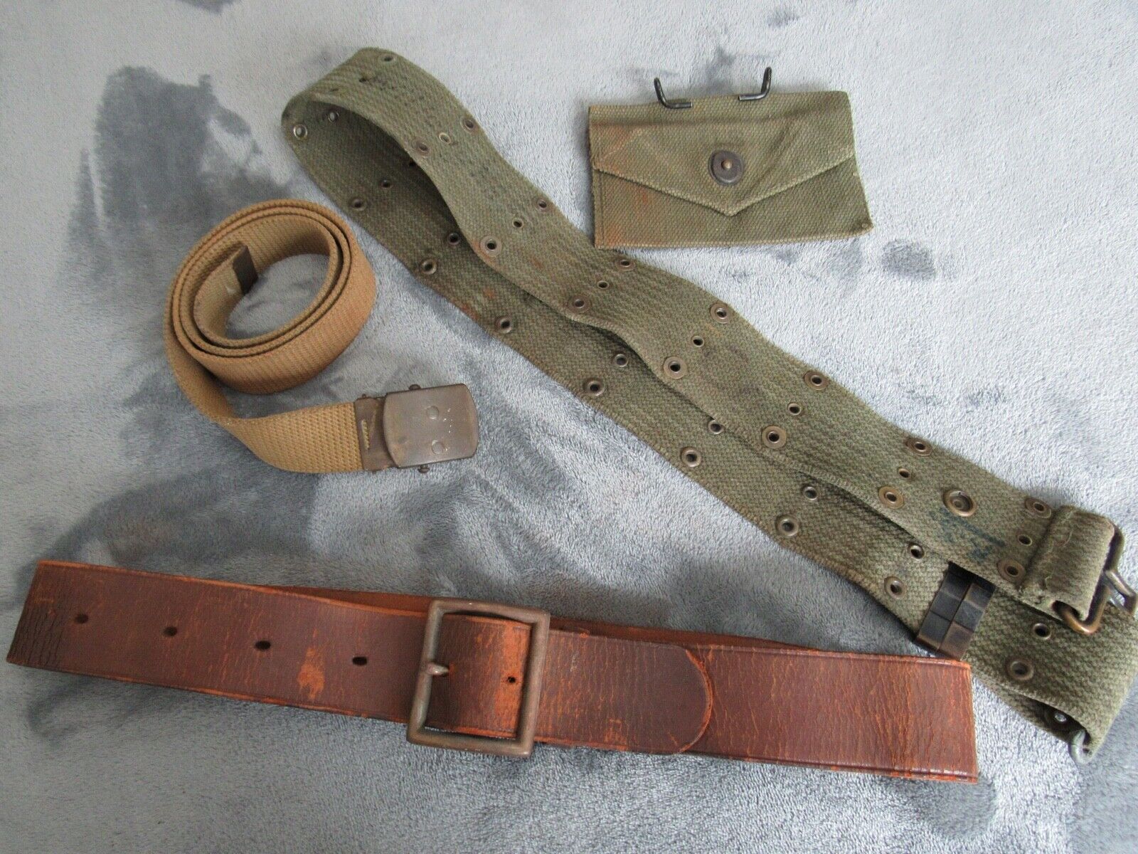 Vintage Military Belts Pouch Used Lot Militaria