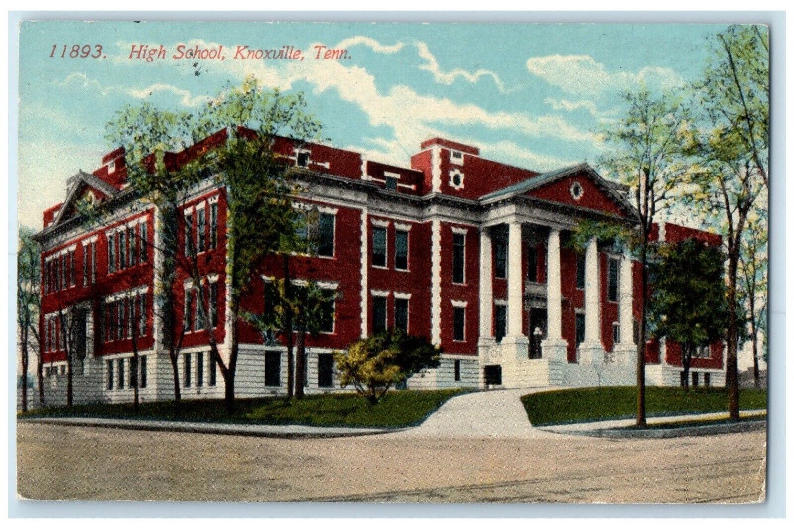 c1910 Exterior View High School Building Knoxville Tennessee TN Vintage Postcard