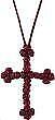 Maroon 27 Knot Prayer Knotted Cross Religious Hanger Gift Car Accessory 8 Inch