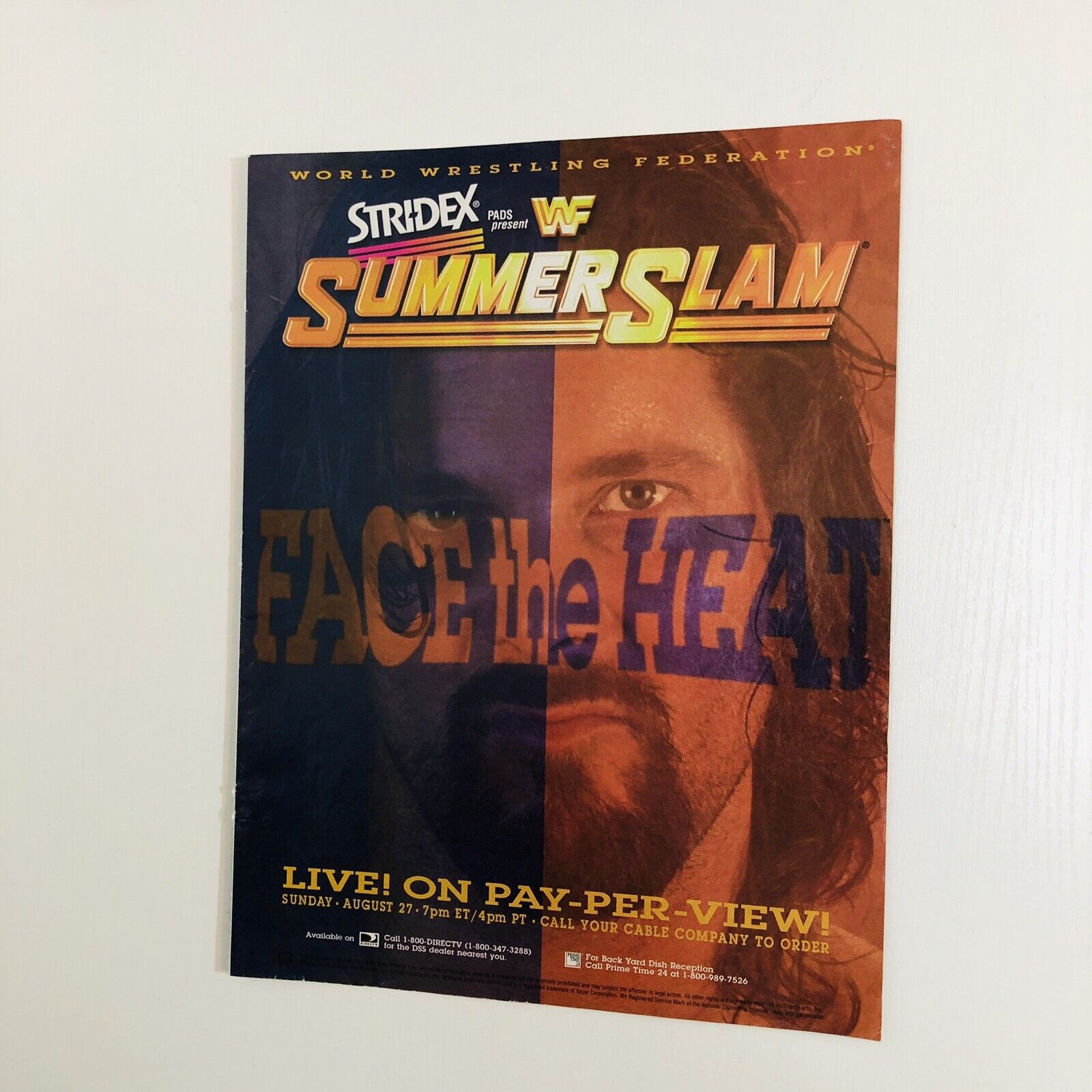 Original WWF Magazine Summerslam 1995 PPV Poster Print Ad Advert WWE Wrestling