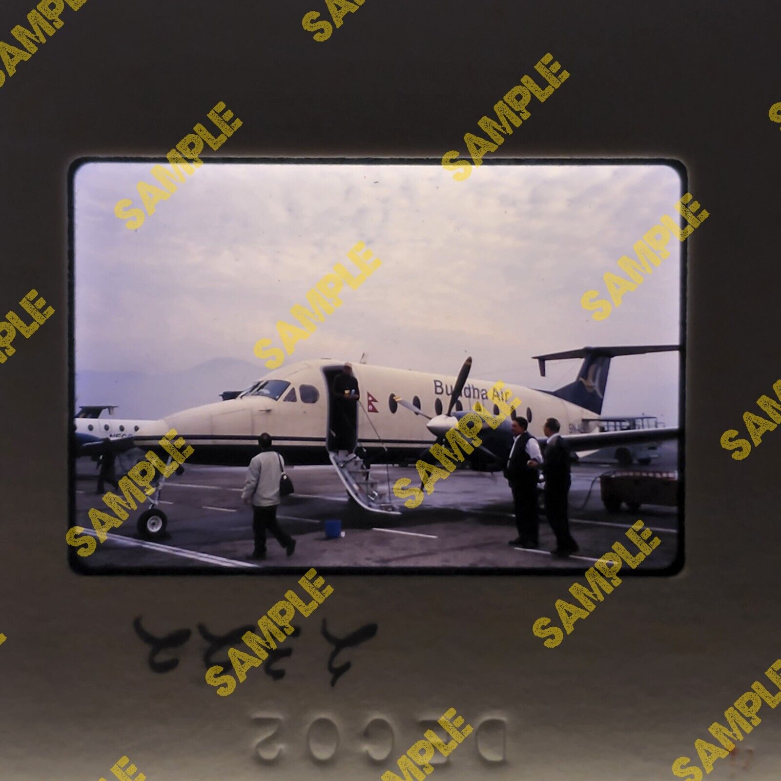 Vintage 35mm Slides - BUDDHA AIR aircraft plane 2002 Beechcraft - Lot of 3