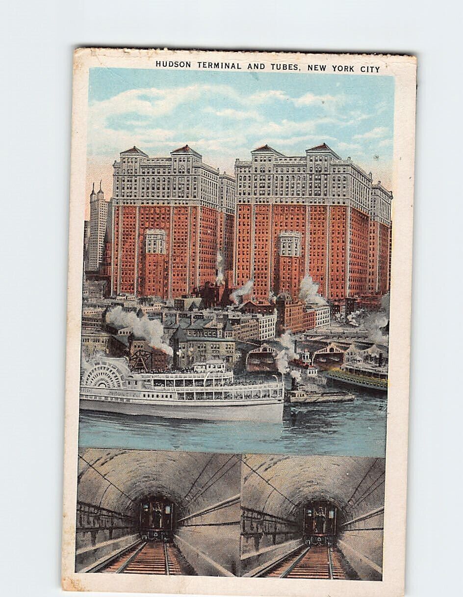 Postcard Hudson Terminal and Tubes New York City New York USA