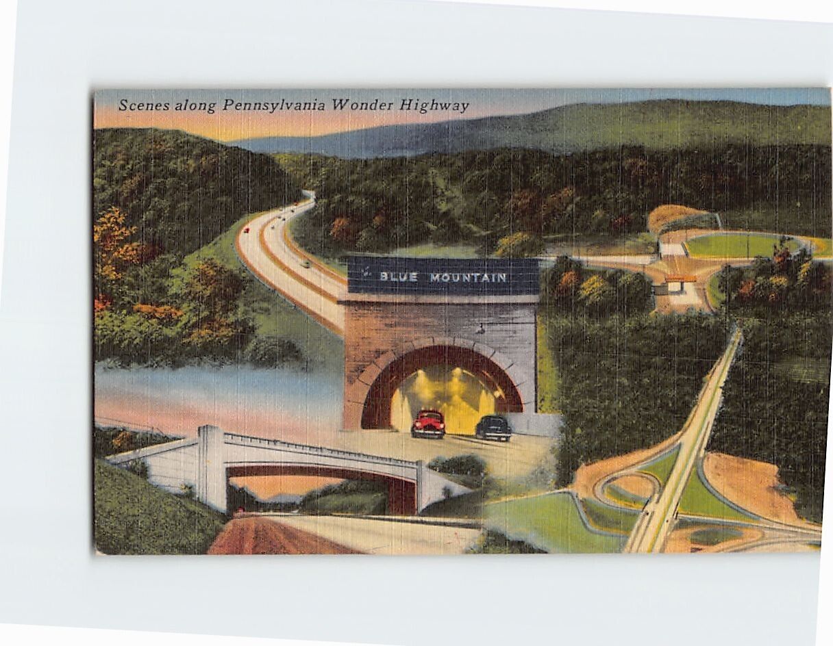 Postcard Scene Along Pennsylvania Wonder Highway USA