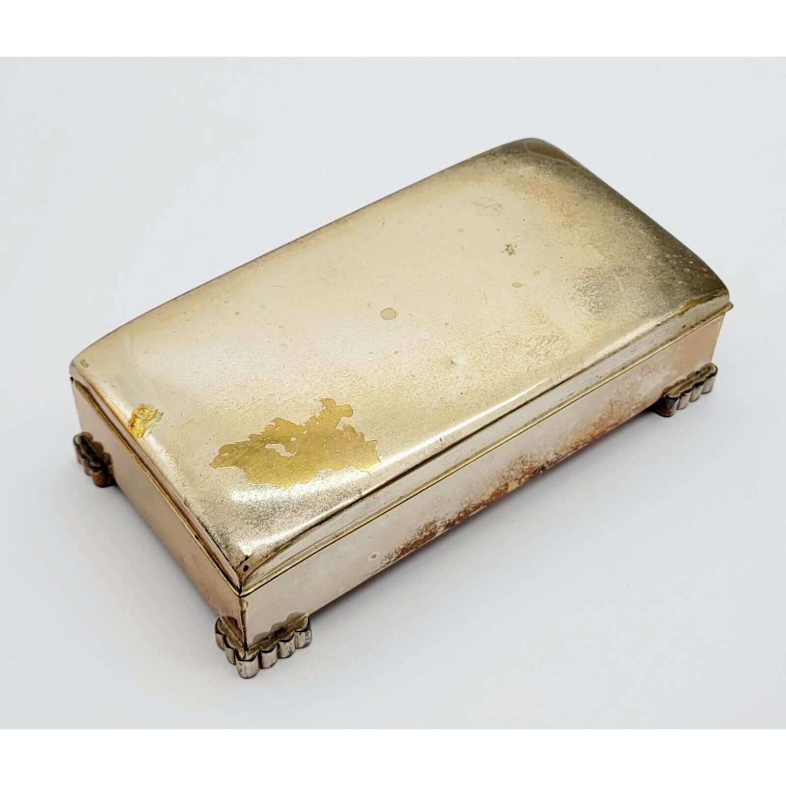 Vintage E.P.C.A Poole Silver 1897 Footed Cigarette Box C1