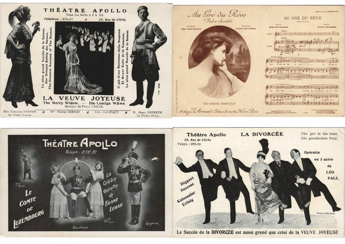 ADVERTISING THEATRE POSTER 9 Vintage Postcards (L3966)
