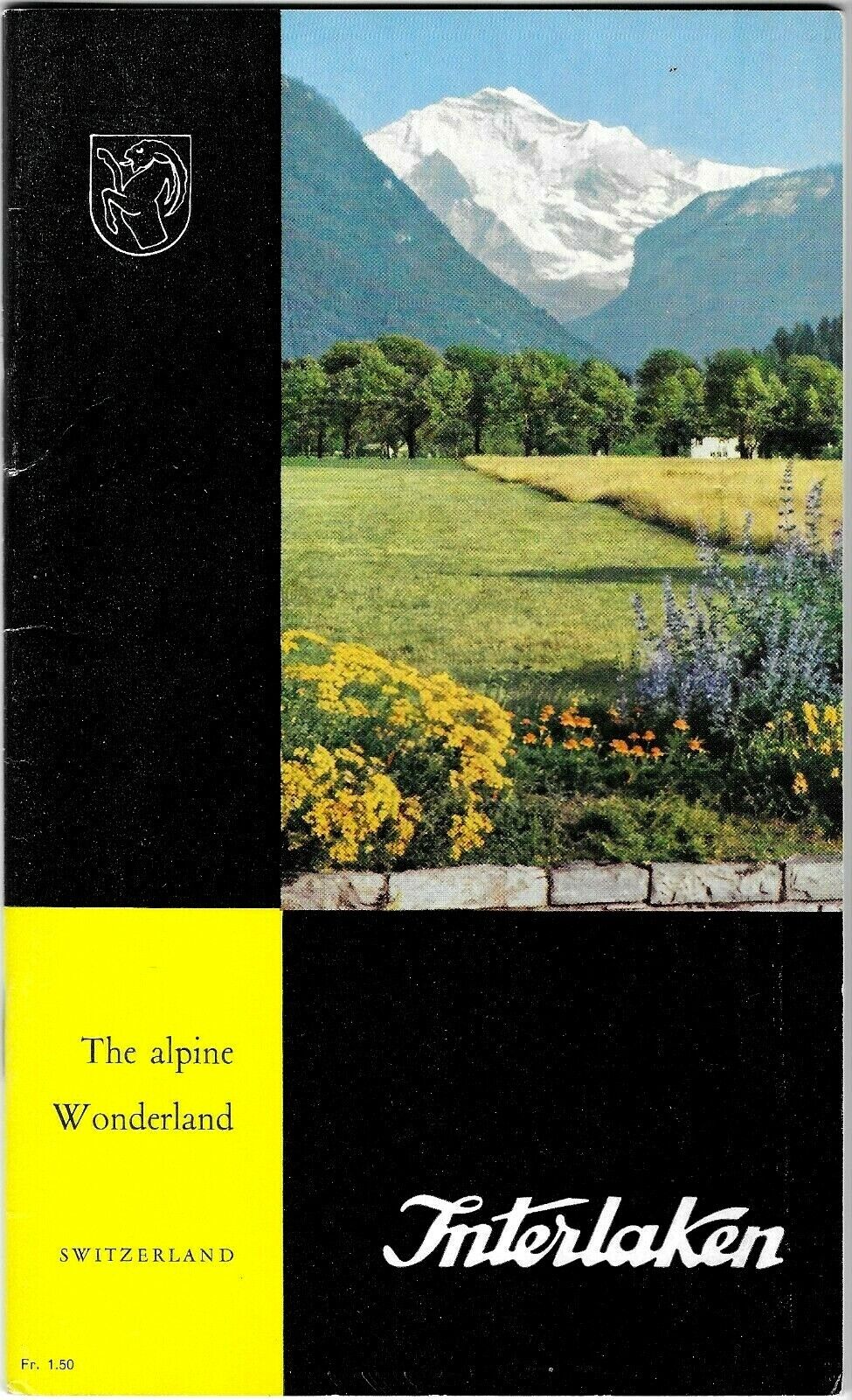 Vintage Interlaken Switzerland Travel Guide Book Photo Images Map Brochure 1958