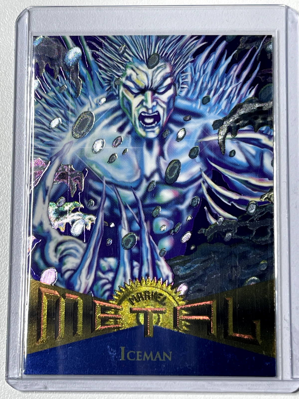 1995 Fleer Marvel Metal ICEMAN Silver Flasher Chase Card #96 X-MEN