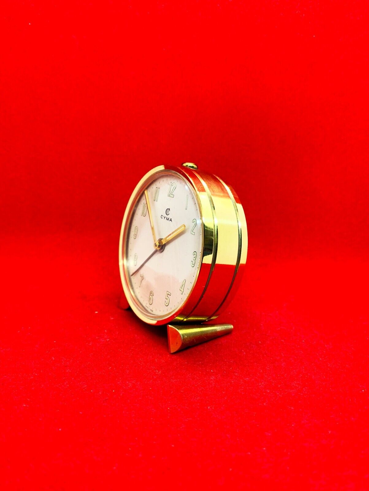 Old Vintage Small Cyma Swiss Alarm Clock Working