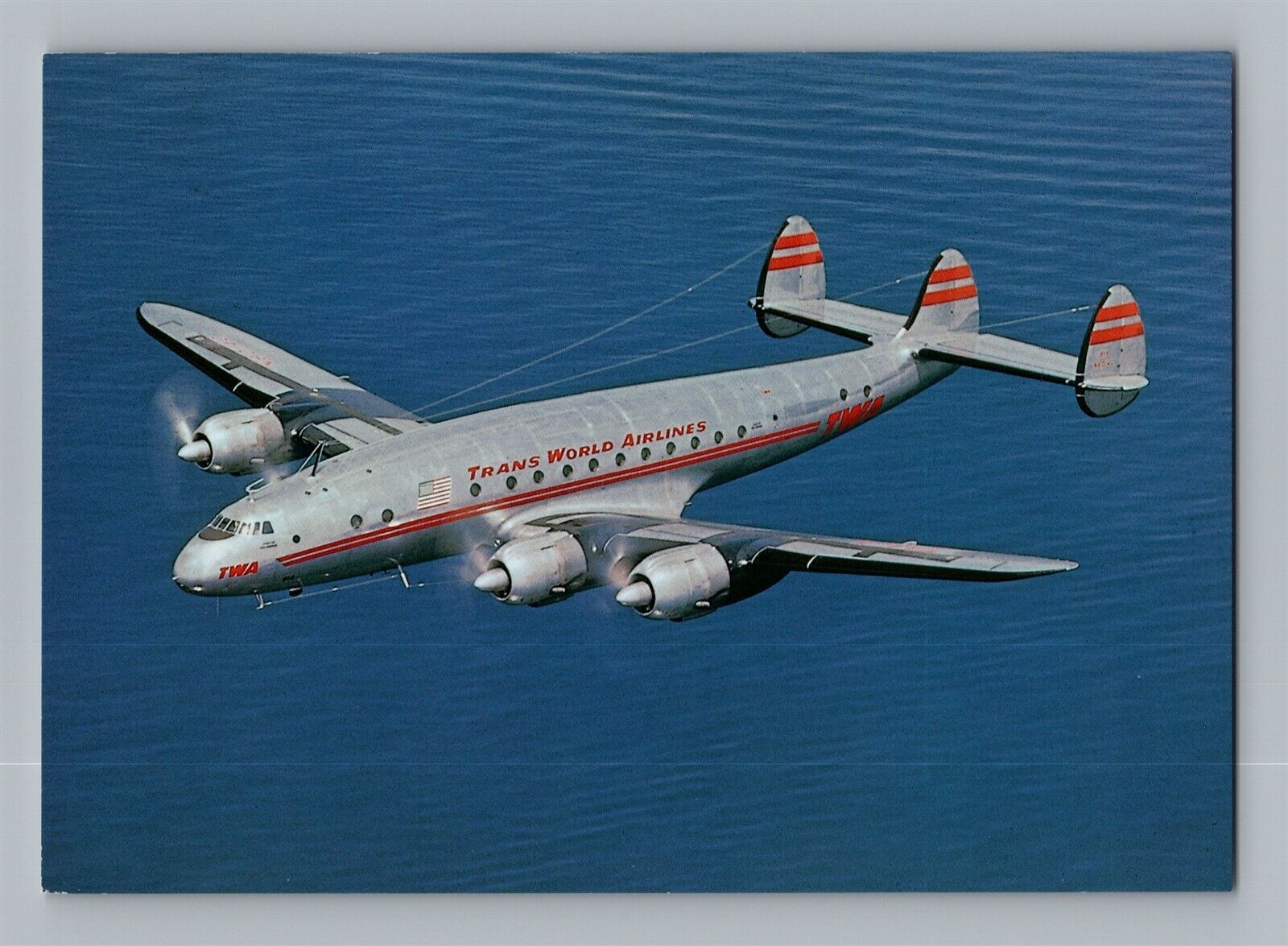 Airplane Postcard TWA Trans World Airlines Lockheed L-749A Constellation AJ8