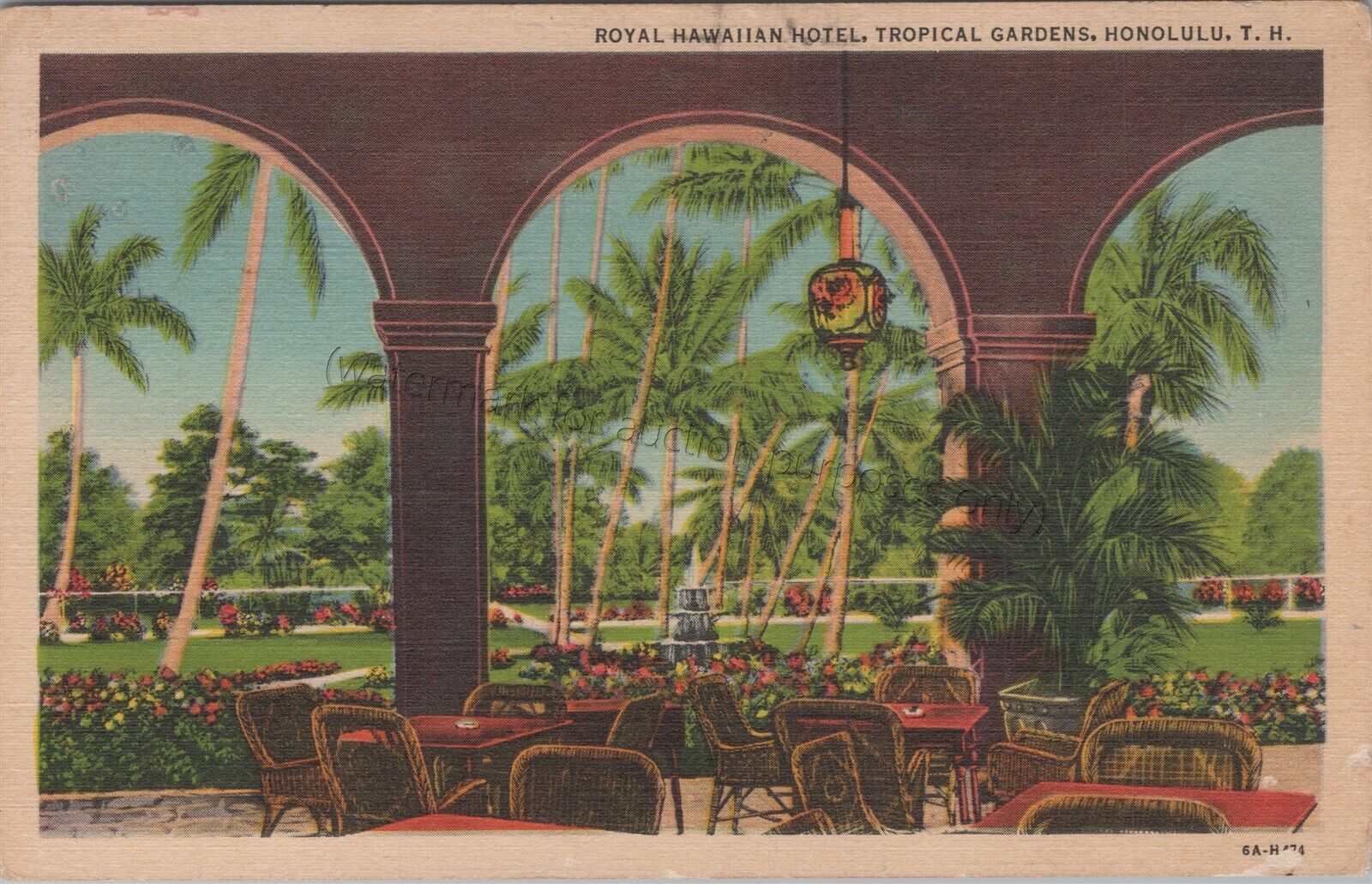 Honolulu, HI: Royal Hawaiian Hotel, Tropical Gardens - Vintage Hawaii Postcard