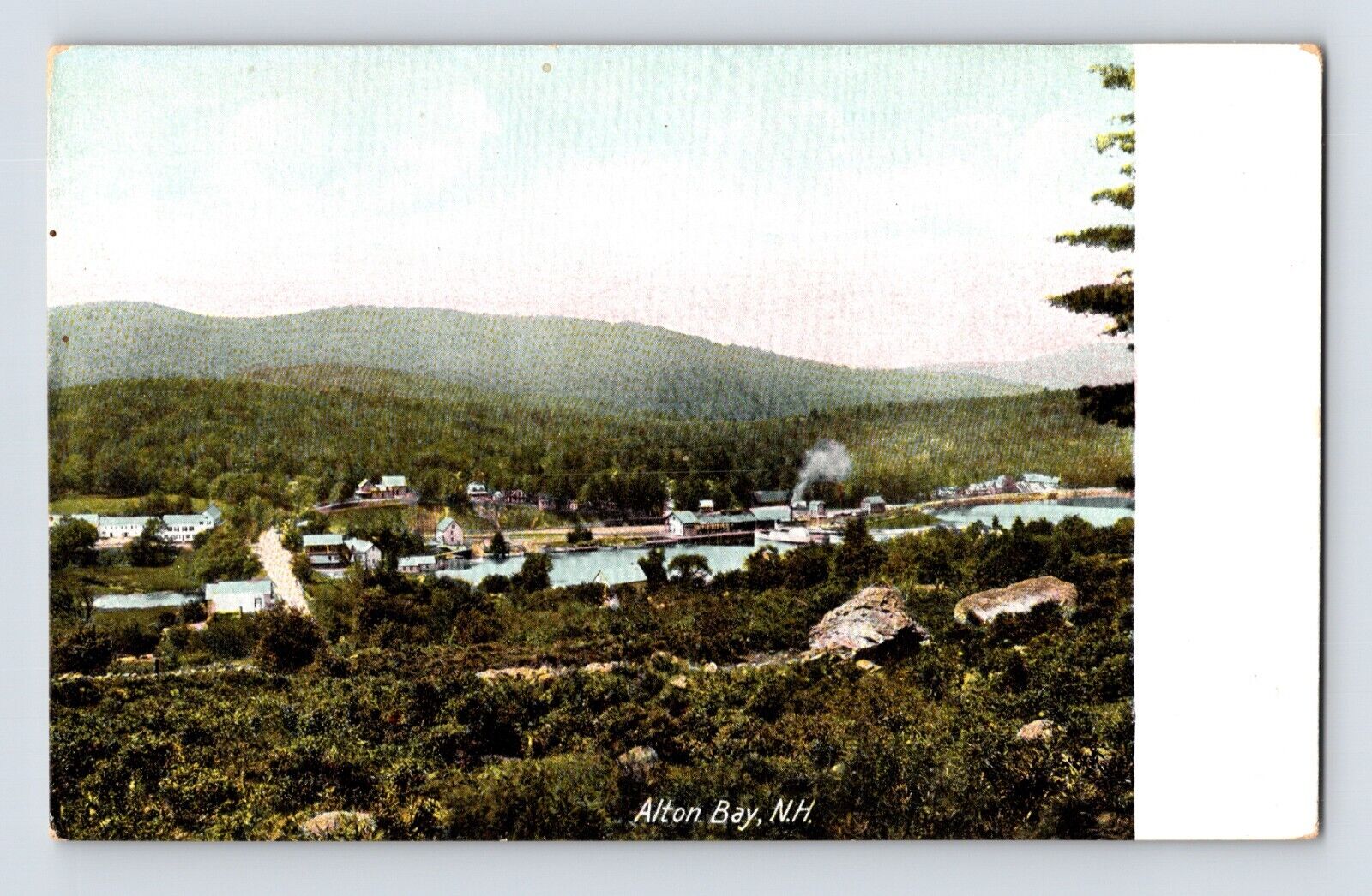 Postcard New Hampshire Alton Bay NH Aerial 1910s Unposted Divided Back