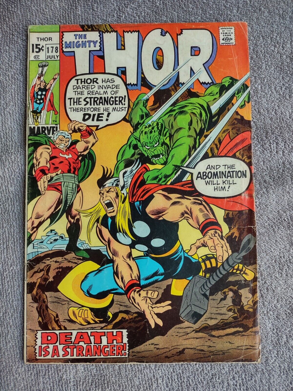 The Mighty Thor #178, Marvel Comics 1970 SILVER / BRONZE AGE
