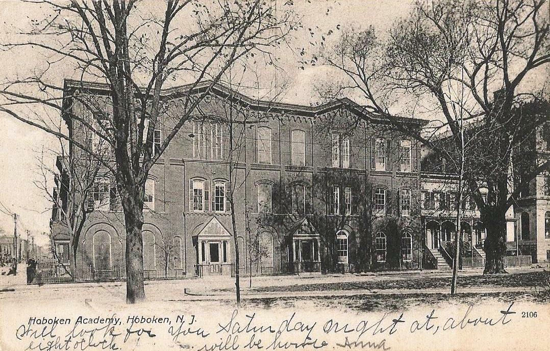 Postcard NJ New Jersey Hoboken Academy Hudson County Undivided Back 1908 