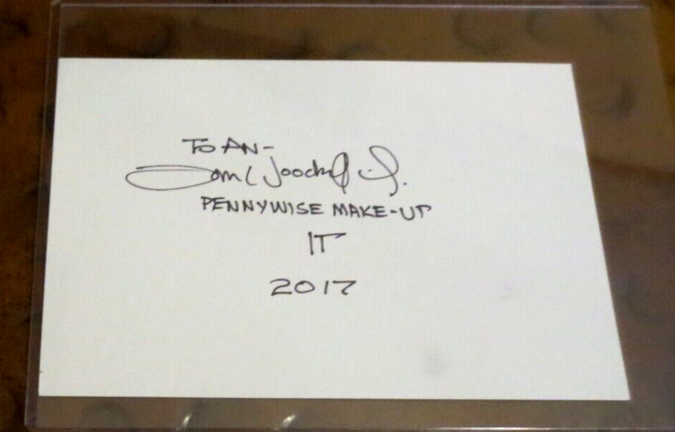 Tom Woodruff Jr It Pennywise Make Up Artist 2017 signed autographed 4x6 index