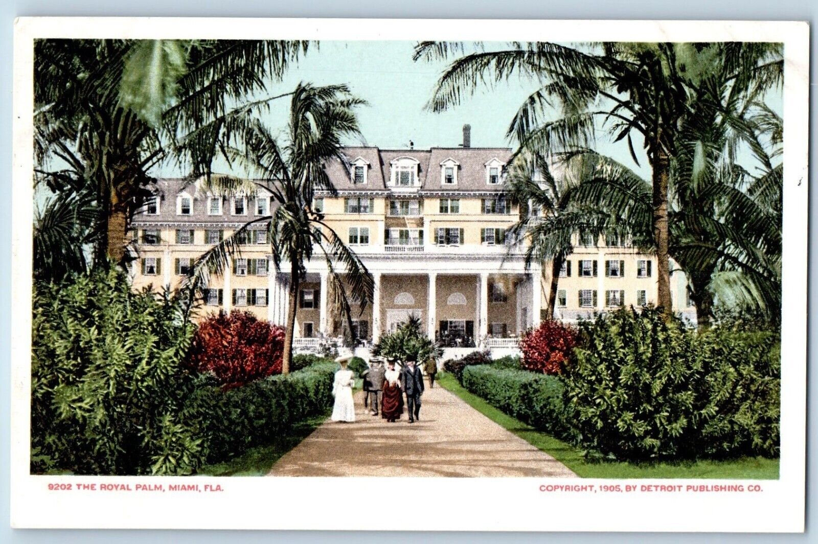 Miami Florida Postcard Royal Palm Exterior View Building c1905 Vintage Antique