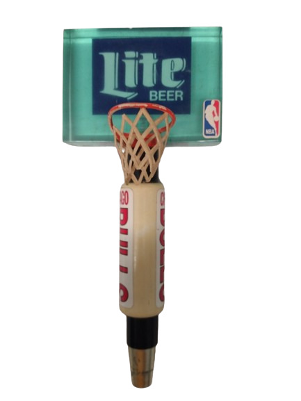 Vintage 1990s Miller Lite / CHICAGO BULLS Basketball Goal Beer Tap w/ Rim & Net