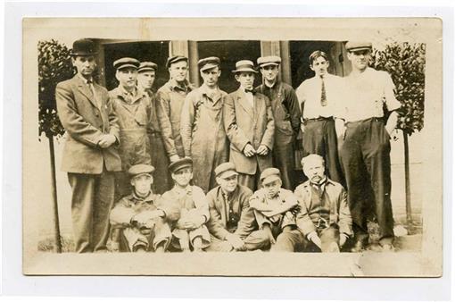 Group of Working Men and Boys Real Photo Postcard1920\'s