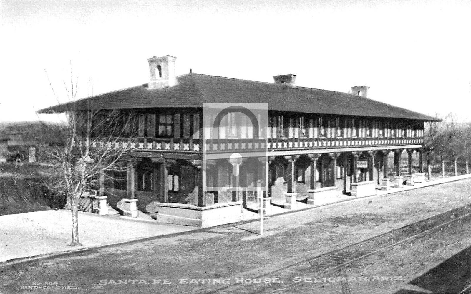 Santa Fe Eating House Railroad Seligman Arizona AZ Reprint Postcard