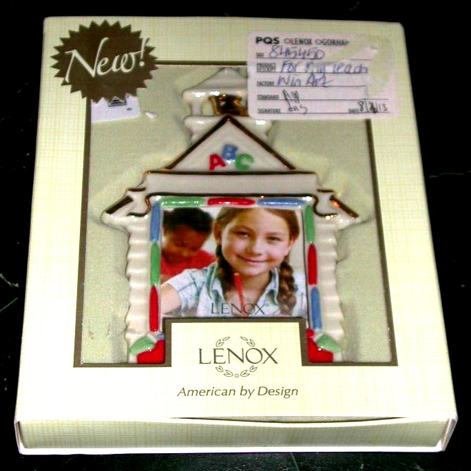 Lenox Porcelain “For My Teacher” ABC Schoolhouse Christmas Tree Ornament