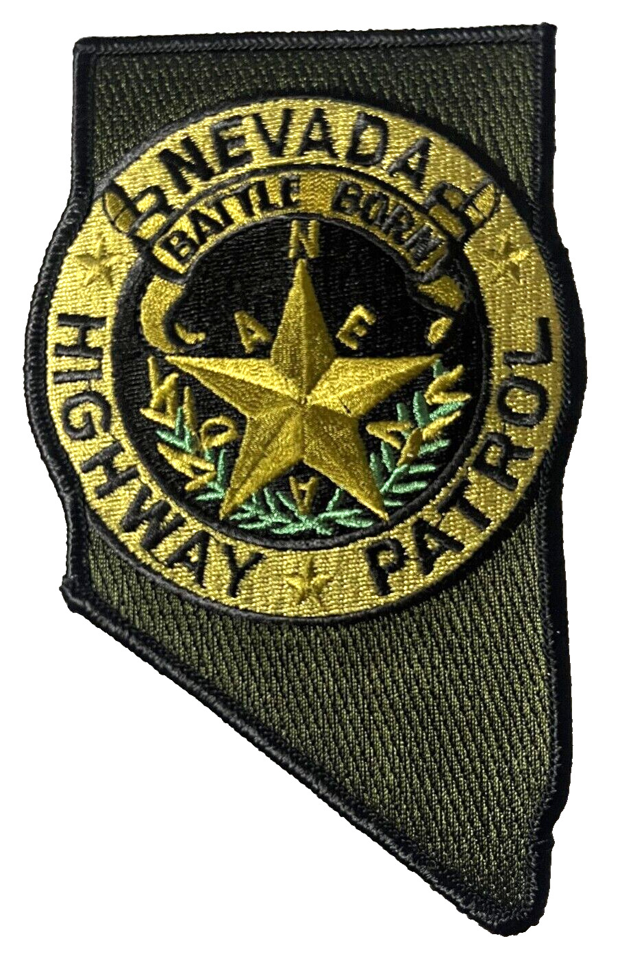 NEVADA HIGHWAY PATROL GRN SUBDUED PATCH (PD12) POLICE TACTICAL SHOULDER INSIGNIA