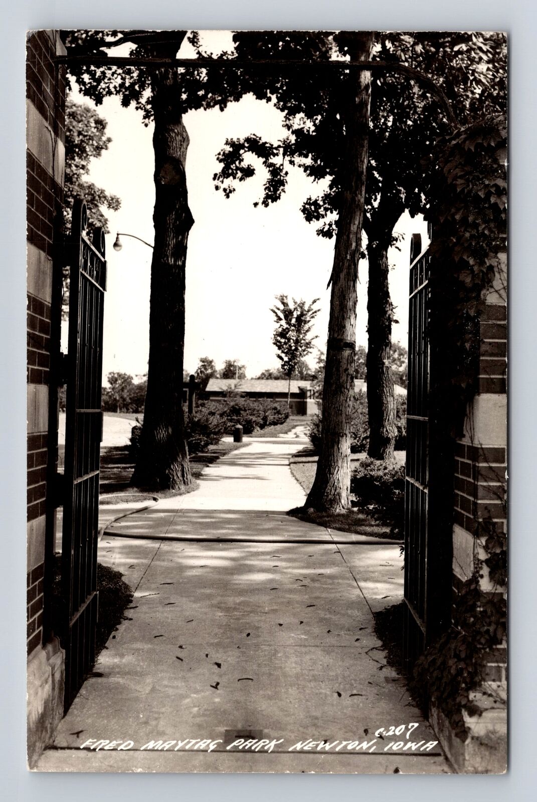Newton IA-Iowa, Fred Maytag Park, Antique Vintage Souvenir Postcard