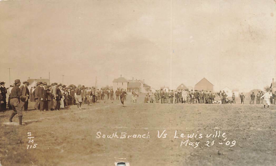 1909 RPPC Baseball Game South Branch vs Lewisville NJ New Jersey Real Photo P308