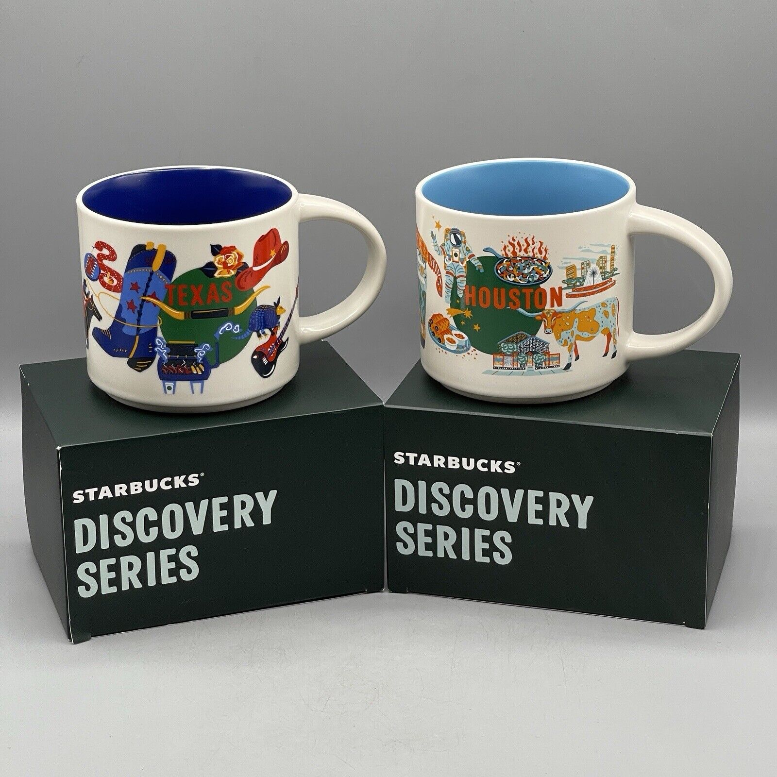 Starbucks Coffee Mug Set Texas & Houston Discovery Series NEW RELEASE 2024 14oz