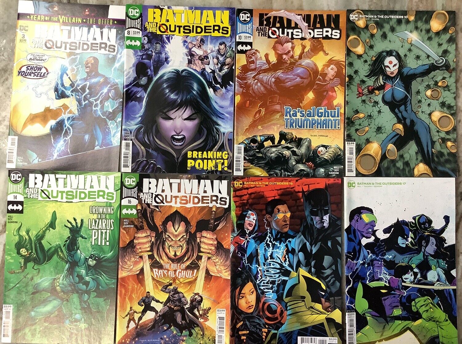Batman and The Outsiders 3,8,10A, 10B, 14,16,16B, 17B DC 2019/20 Comic Books
