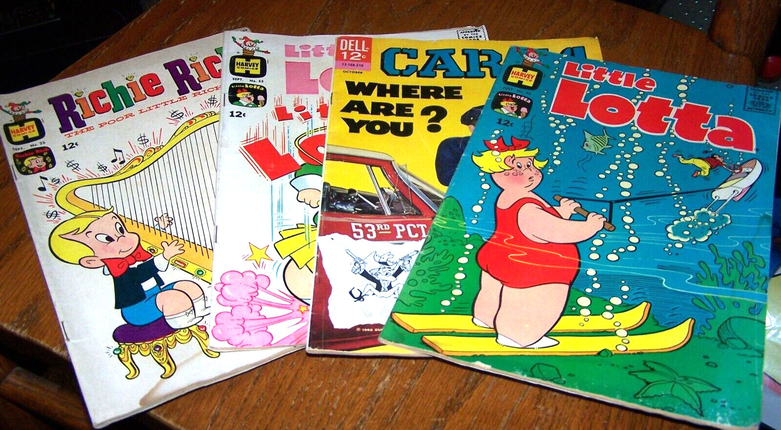 Lot 4 Vintage Ungraded Comics. Little Lotta, Richie Rich, Car 54 Where are You?