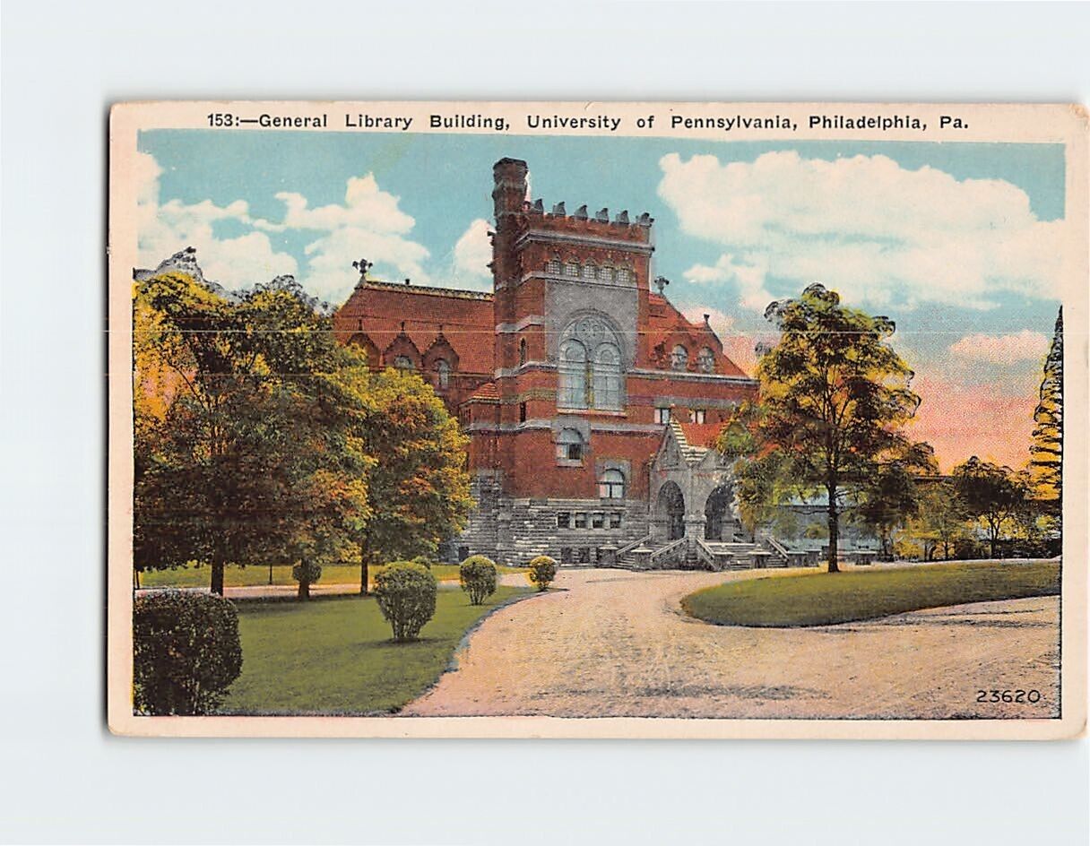 Postcard General Library Building University of Pennsylvania Philadelphia PA USA