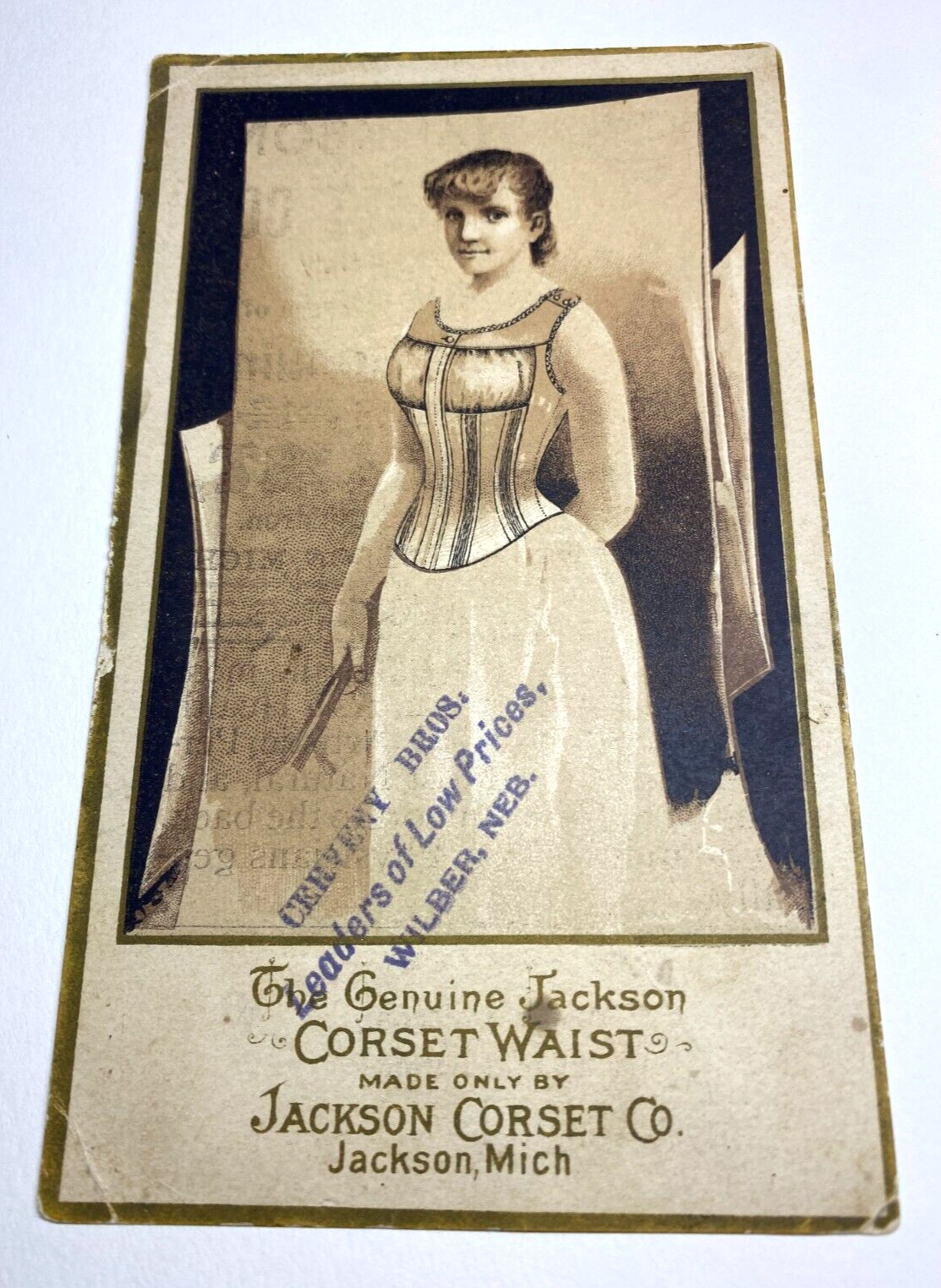 1880s The genuine Jackson corset waist advertising card