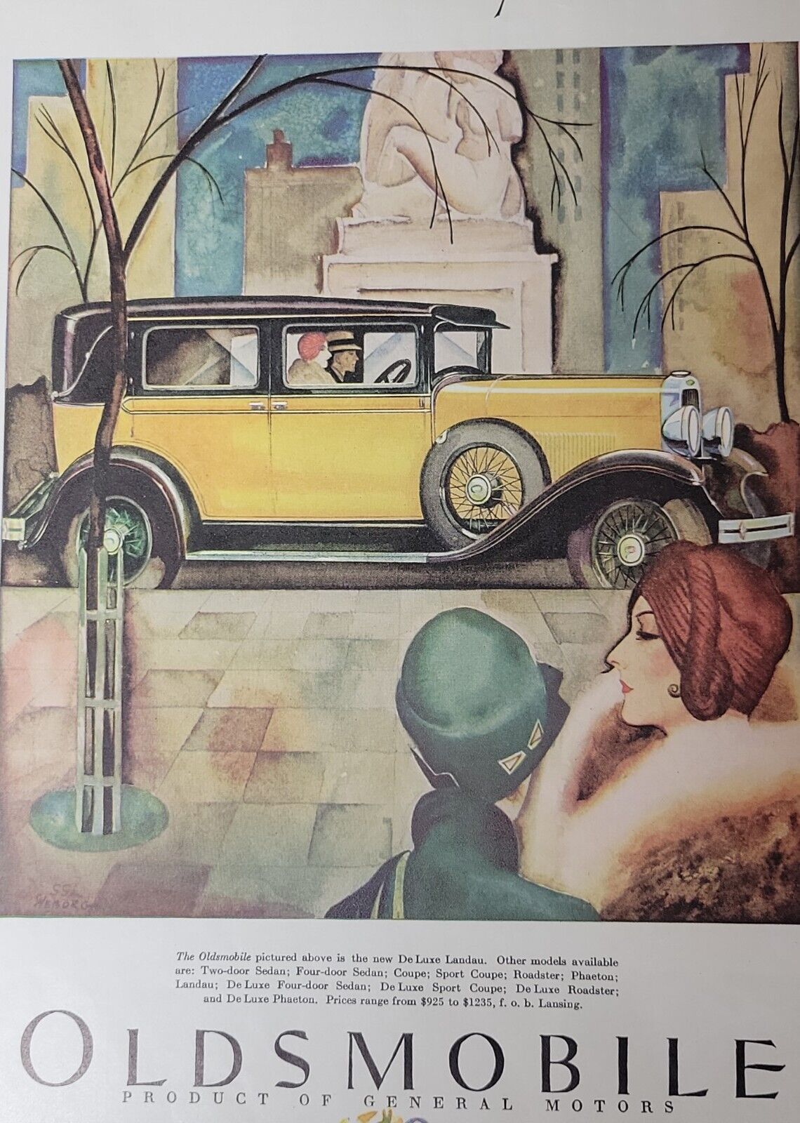 1928 Oldsmobile Vintage Ad - Ladies' Home Journal - Retro Automobile