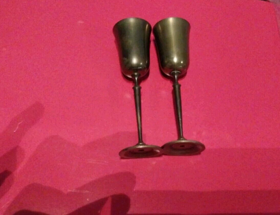 Vintage brass miniature Wine Glasses