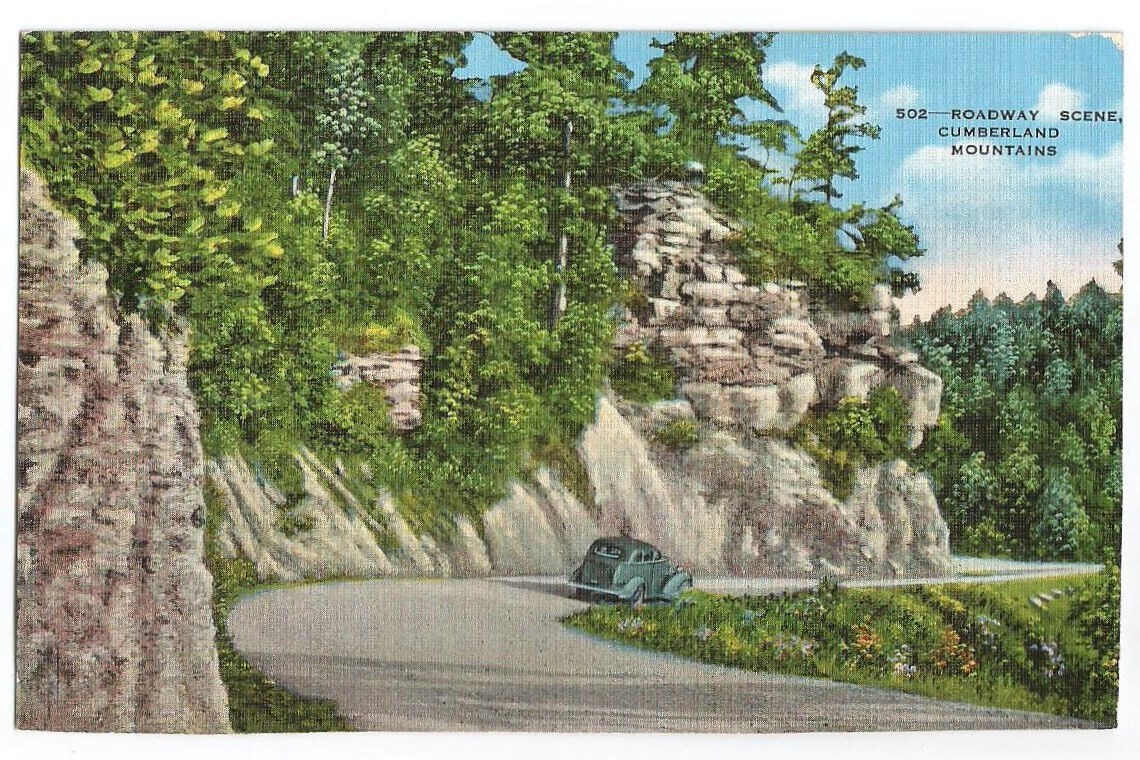 Cumberland Mountains NC TN VA Postcard Car Highway