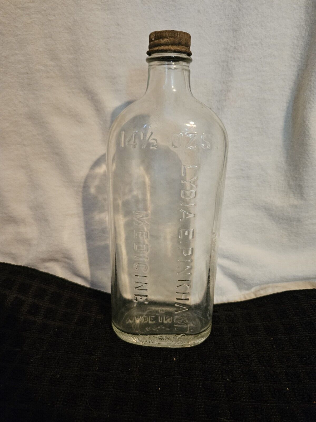 Vintage Lydia E. Pinkham’s Medicine Bottle 14 1/2 Ozs. Made In USA