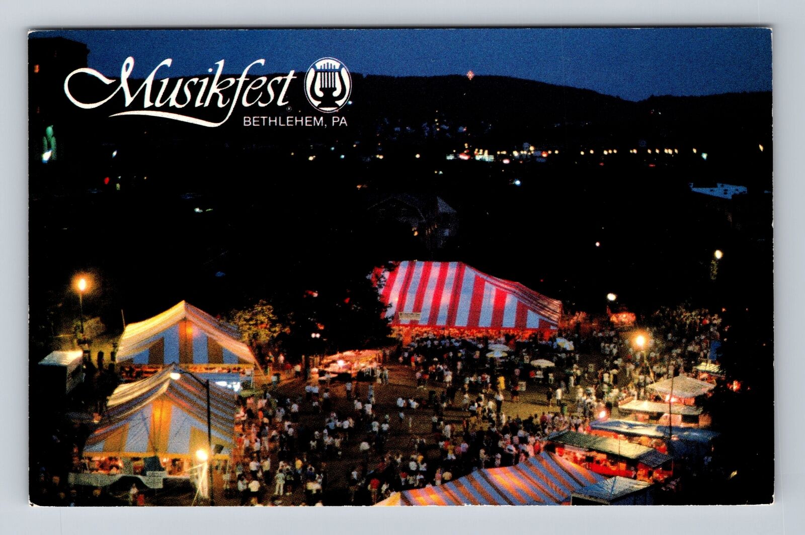 Bethlehem PA-Pennsylvania, Musikfest, International Music, Food Vintage Postcard