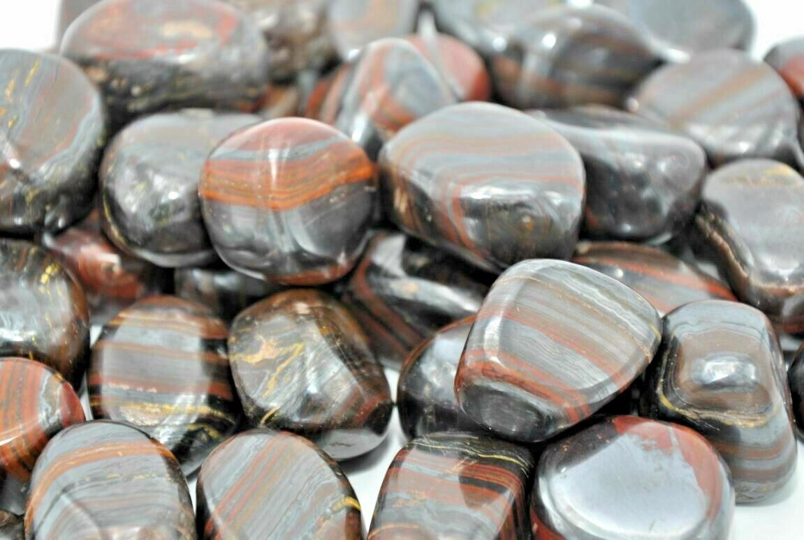 Tiger Iron Tumbled Stones, Reiki Healing stones, Meditation, Chakra Crystals