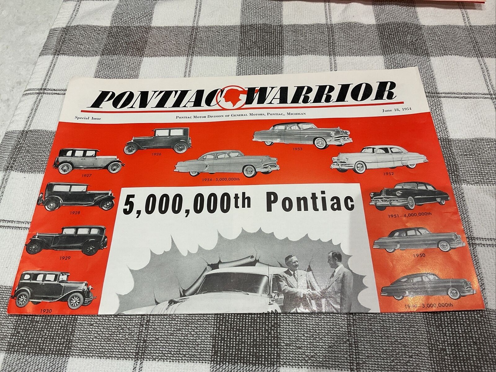 1954 Pontiac Warrior/Motors Brochure Special Issue 5,000,000th Pontiac