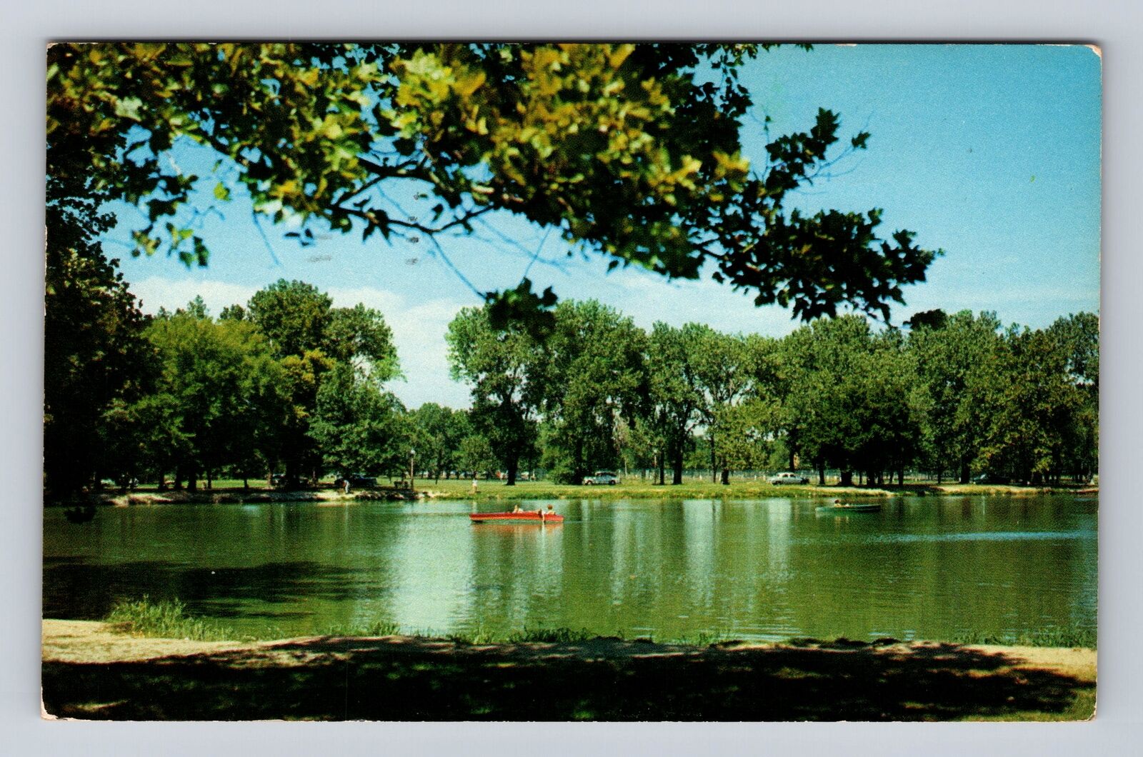 St Louis MO- Missouri, Lagoon In Beautiful Forest Park, Vintage c1958 Postcard