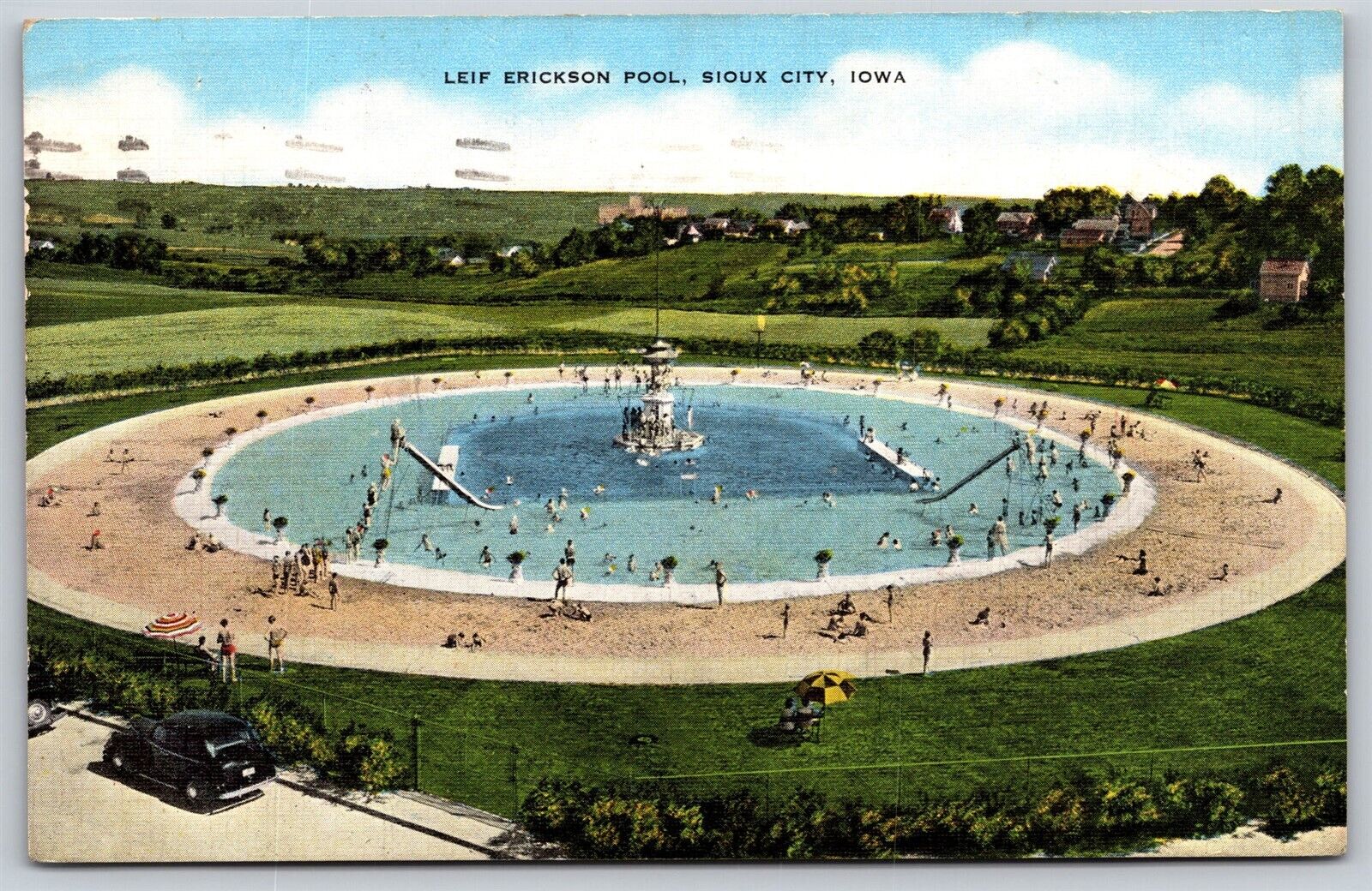 Postcard Leif Erickson Pool, Sioux City, Iowa V106