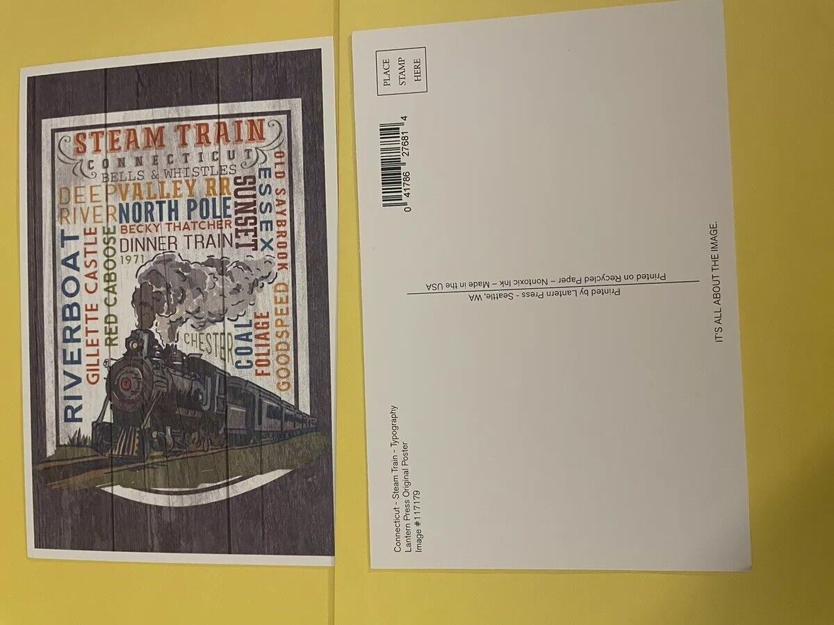 Lantern Press Postcard Steam Train